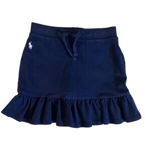 Polo Ralph Lauren‎ Girls Navy Blue Elastic Waistband Skirt Skort Size Large 6